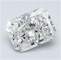 Natural Diamond 1.90 Carats, Radiant with  Cut, G Color, VVS2 Clarity and Certified by GIA