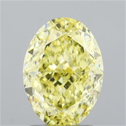Picture of Lab Grown Diamond 2.03 Carats, Oval with  Cut, Fancy Yellow Color, VVS2 Clarity and Certified by IGI