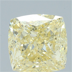 Picture of Lab Grown Diamond 6.02 Carats, CUSHION MODIFIED with  Cut, Fancy Intense Yellow Color, VVS2 Clarity and Certified by IGI