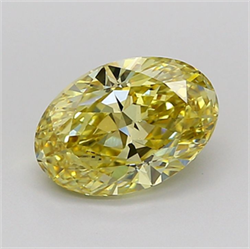 Picture of Lab Grown Diamond 1.71 Carats, Oval with  Cut, Fancy Intense Yellow Color, VVS2 Clarity and Certified by IGI