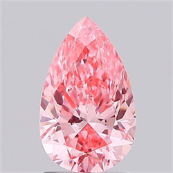 Picture of Lab Grown Diamond 1.55 Carats, Pear with  Cut, Fancy Vivid Pink Color, VVS2 Clarity and Certified by IGI