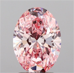 Picture of Lab Grown Diamond 2.02 Carats, Oval with  Cut, Fancy Intense Pink Color, VS1 Clarity and Certified by IGI