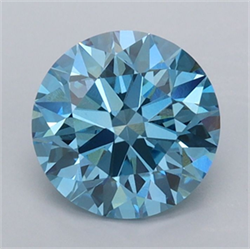 Picture of Lab Grown Diamond 1.51 Carats, Round with Ideal Cut, Fancy Vivid Blue Color, VVS2 Clarity and Certified by IGI