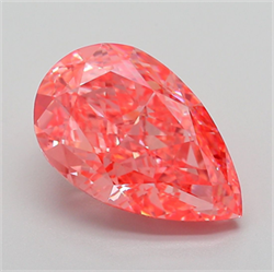 Picture of Lab Grown Diamond 5.18 Carats, Pear with  Cut, Fancy Vivid Pink Color, VVS2 Clarity and Certified by IGI