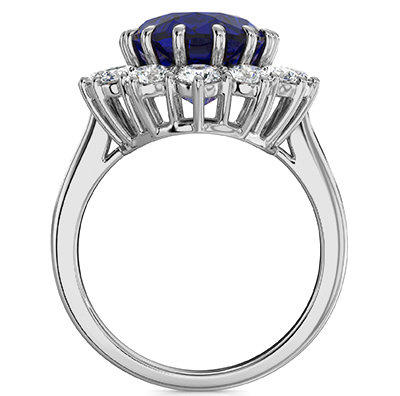 Princess Diana Exact Replica Engagement ring 7.77 lab Sapphire and 1.75 Lab diamonds E VS1