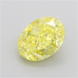 Picture of Lab Grown Diamond 1.21 Carats, Oval with  Cut, Fancy Intense Yellow Color, VS1 Clarity and Certified by IGI