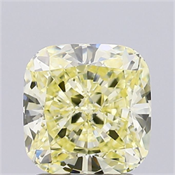 Picture of Lab Grown Diamond 2.21 Carats, Cushion with  Cut, Fancy Intense Yellow Color, VVS2 Clarity and Certified by IGI