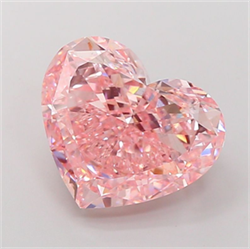 Picture of Lab Grown Diamond 10.05 Carats, Heart with  Cut, Fancy Intense Pink Color, VS2 Clarity and Certified by IGI