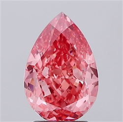 Picture of Lab Grown Diamond 3.12 Carats, Pear with  Cut, Fancy Vivid Pink Color, VVS2 Clarity and Certified by IGI