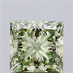 Picture of Lab Grown Diamond 2.51 Carats, Princess with  Cut, Fancy Vivid Green Color, VS2 Clarity and Certified by IGI