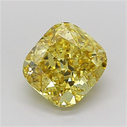 Picture of Lab Grown Diamond 1.68 Carats, CUSHION MODIFIED with  Cut, Fancy Intense Yellow Color, VS1 Clarity and Certified by IGI