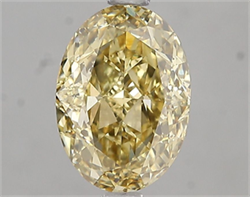 Picture of Lab Grown Diamond 2.08 Carats, Oval with  Cut, Fancy Intense Yellow Color, VS1 Clarity and Certified by IGI