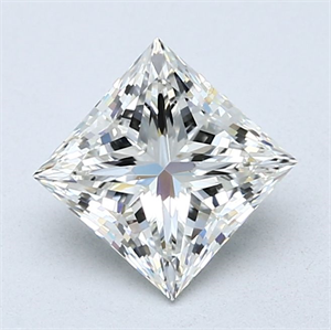 Picture of Natural Diamond 1.71 Carats, Princess with  Cut, I Color, VS2 Clarity and Certified by GIA