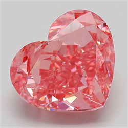 Picture of Lab Grown Diamond 7.53 Carats, Heart with  Cut, Fancy Vivid Pink Color, VS1 Clarity and Certified by IGI