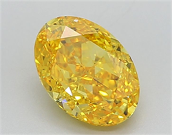 Picture of Lab Grown Diamond 2.08 Carats, Oval with  Cut, Fancy Vivid Yellow Color, VS1 Clarity and Certified by IGI