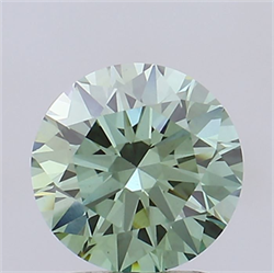 Picture of Lab Grown Diamond 2.01 Carats, Round with Excellent Cut, Fancy Vivid Green Color, VS1 Clarity and Certified by IGI