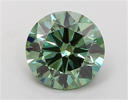 Picture of Lab Grown Diamond 1.81 Carats, Round with Ideal Cut, Fancy Vivid Green Color, VS2 Clarity and Certified by IGI