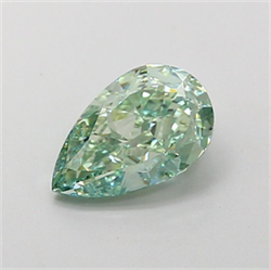 Picture of Lab Grown Diamond 1.30 Carats, Pear with  Cut, Fancy Vivid Green Color, VVS1 Clarity and Certified by IGI