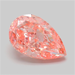 Picture of Lab Grown Diamond 5.58 Carats, Pear with  Cut, Fancy Vivid Pink Color, VS1 Clarity and Certified by IGI