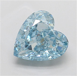 Picture of Lab Grown Diamond 2.82 Carats, Heart with  Cut, Fancy Intense Blue Color, VVS2 Clarity and Certified by IGI