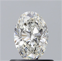 Natural Diamond 0.60 Carats, Oval with  Cut, H Color, VVS1 Clarity and Certified by GIA