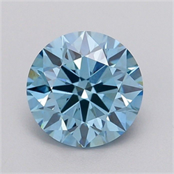 Picture of Lab Grown Diamond 2.04 Carats, Round with Ideal Cut, Fancy Vivid Blue Color, VS1 Clarity and Certified by IGI