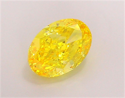 Picture of Lab Grown Diamond 2.02 Carats, Oval with  Cut, Fancy Vivid Yellow Color, VS1 Clarity and Certified by IGI