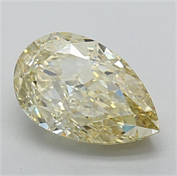 Picture of Lab Grown Diamond 2.55 Carats, Pear with  Cut, Fancy Intense Yellow Color, VVS2 Clarity and Certified by IGI