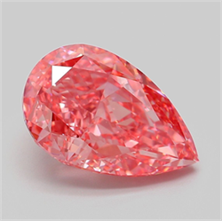 Picture of Lab Grown Diamond 5.28 Carats, Pear with  Cut, Fancy Vivid Pink Color, VVS2 Clarity and Certified by IGI