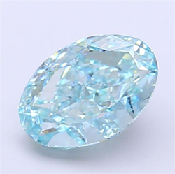 Picture of Lab Grown Diamond 2.07 Carats, Oval with  Cut, Fancy Vivid Green Color, VVS2 Clarity and Certified by IGI