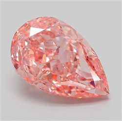 Picture of Lab Grown Diamond 6.84 Carats, Pear with  Cut, Fancy Vivid Pink Color, VS2 Clarity and Certified by IGI