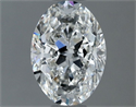 Natural Diamond 1.00 Carats, Oval with  Cut, G Color, VS2 Clarity and Certified by GIA