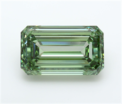 Picture of Lab Grown Diamond 24.37 Carats, Emerald with  Cut, Fancy Vivid Green Color, VS2 Clarity and Certified by IGI