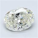 Natural Diamond 1.50 Carats, Oval with  Cut, K Color, SI1 Clarity and Certified by GIA