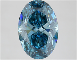 Picture of Lab Grown Diamond 4.40 Carats, Oval with  Cut, Fancy Vivid Blue Color, VS1 Clarity and Certified by IGI