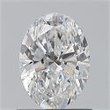 Natural Diamond 0.70 Carats, Oval with  Cut, D Color, VS2 Clarity and Certified by GIA