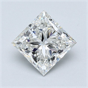 Natural Diamond 1.01 Carats, Princess with  Cut, H Color, VVS2 Clarity and Certified by GIA