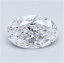Natural Diamond 1.20 Carats, Oval with  Cut, D Color, VVS2 Clarity and Certified by GIA