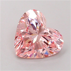 Picture of Lab Grown Diamond 1.96 Carats, Heart with  Cut, Fancy Vivid Pink Color, VS1 Clarity and Certified by IGI