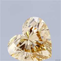 Picture of Lab Grown Diamond 5.06 Carats, Heart with  Cut, Fancy Intense Yellow Color, VS2 Clarity and Certified by IGI