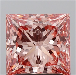 Picture of Lab Grown Diamond 1.75 Carats, Princess with  Cut, Fancy Intense Pink Color, VS1 Clarity and Certified by IGI