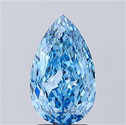 Picture of Lab Grown Diamond 2.41 Carats, Pear with  Cut, Fancy Vivid Blue Color, VS1 Clarity and Certified by IGI