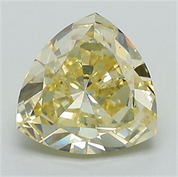 Picture of Lab Grown Diamond 1.77 Carats, TRIANGULAR with  Cut, Fancy Yellow Color, VS2 Clarity and Certified by IGI