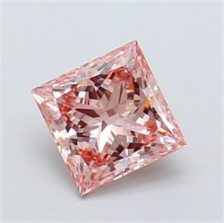 Picture of Lab Grown Diamond 1.51 Carats, Princess with  Cut, Fancy Intense Pink Color, VVS2 Clarity and Certified by IGI