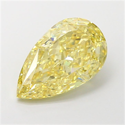 Picture of Lab Grown Diamond 3.02 Carats, Pear with  Cut, Fancy Yellow Color, VS1 Clarity and Certified by IGI