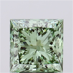 Picture of Lab Grown Diamond 3.58 Carats, Princess with  Cut, Fancy Vivid Green Color, VVS2 Clarity and Certified by IGI