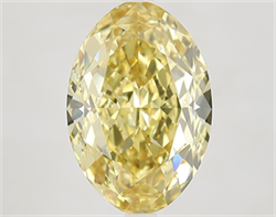 Picture of Lab Grown Diamond 7.09 Carats, Oval with  Cut, Fancy Intense Yellow Color, VVS2 Clarity and Certified by IGI