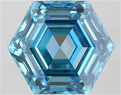 Picture of Lab Grown Diamond 2.83 Carats, HEXAGONAL with  Cut, Fancy Vivid Blue Color, VVS2 Clarity and Certified by IGI