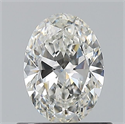 Natural Diamond 0.61 Carats, Oval with  Cut, H Color, VS2 Clarity and Certified by GIA