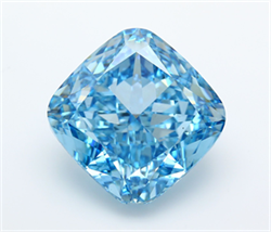 Picture of Lab Grown Diamond 22.54 Carats, CUSHION MODIFIED with  Cut, Fancy Vivid Blue Color, VS1 Clarity and Certified by IGI